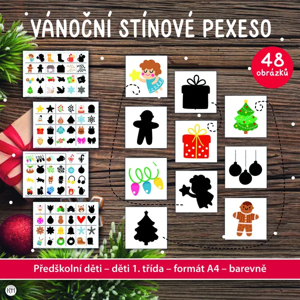 Vánoční stínové pexeso (48 karet) 1