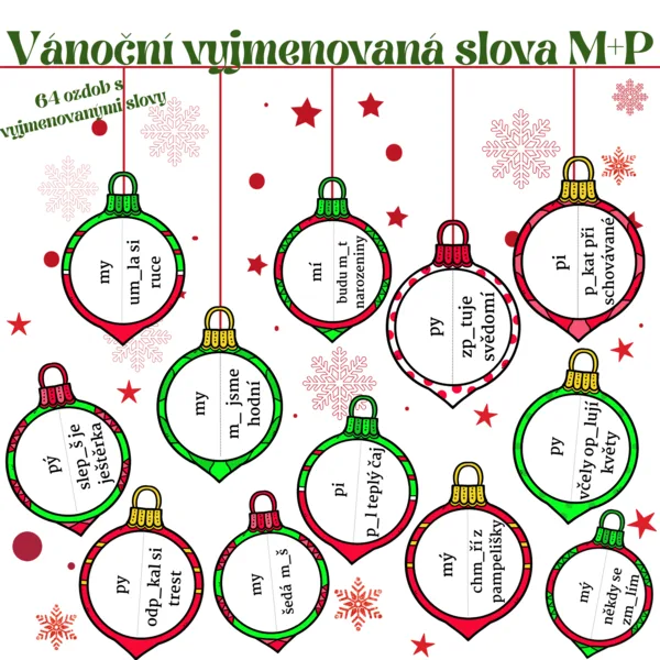 Vánoční vyjmenovaná slova M+P 1