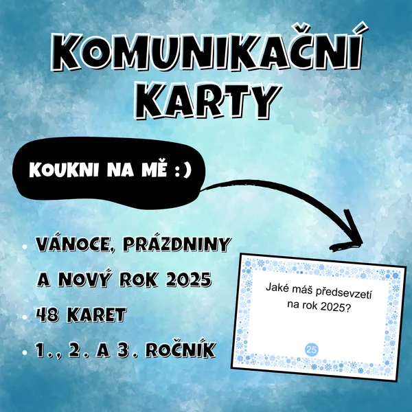 KOMUNIKAČNÍ KARTY - Vánoce a Nový rok 2025 (1., 2. a 3. ročník) 1