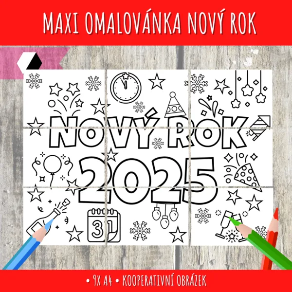 Kooperatvní maxiomalovánka - Nový rok 1
