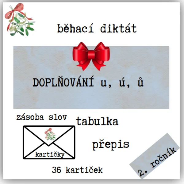 Běhací diktát - u, ú, ů 1