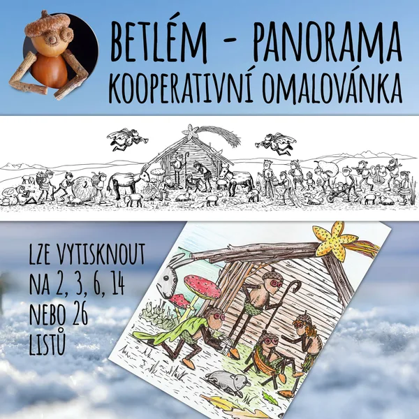 Betlém - velká kooperativní omalovánka - panorama 1