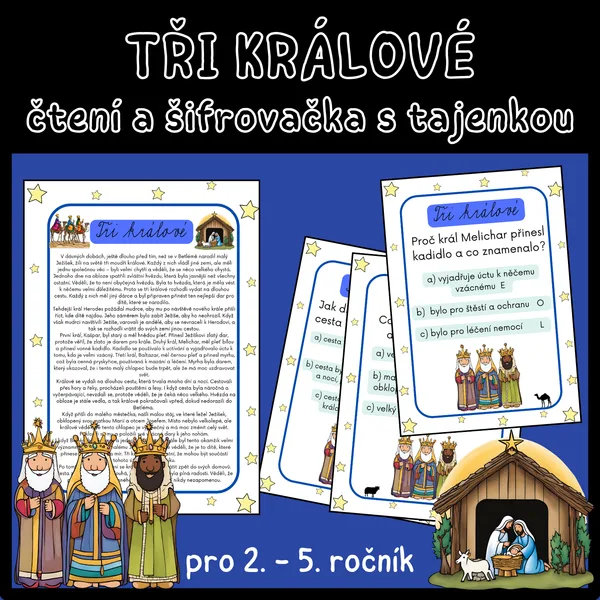 Tři králové - čtení a šifrovačka s tajenkou 1