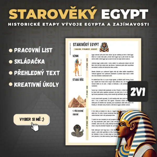 Starověký Egypt: Etapy historického vývoje, skládačka, pracovní list aj. 1