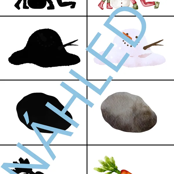 Sněhuláci - pexeso, stíny  1