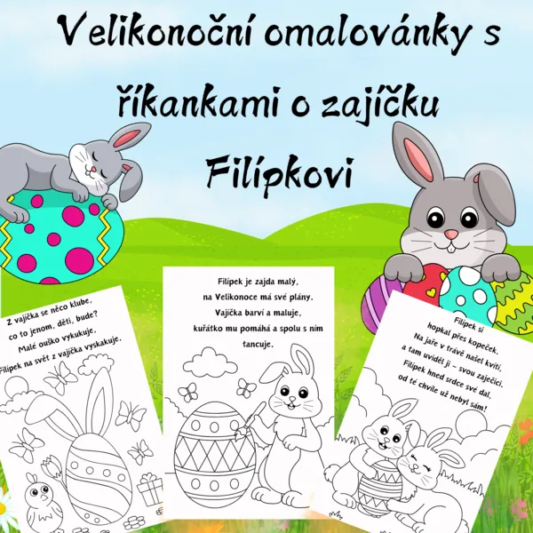 Velikonoční omalovánky s říkankami 1
