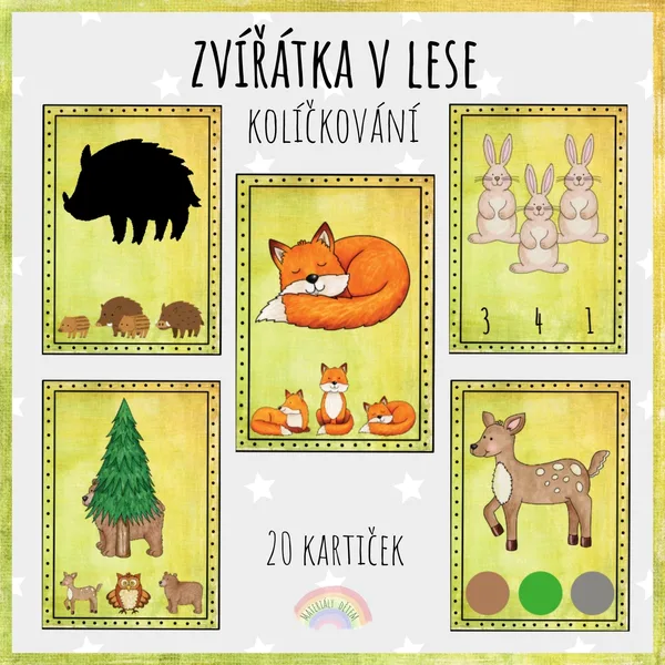 Zvířátka v lese, kolíčkování 1