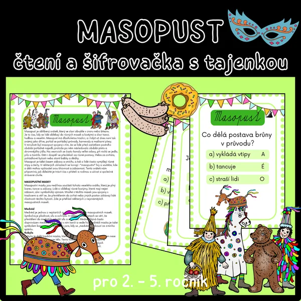 Masopust - čtení a šifrovačka s tajenkou 1