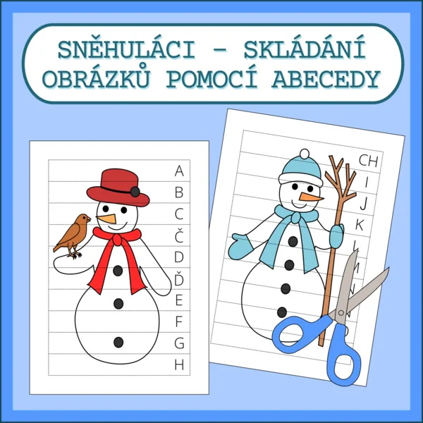 SNĚHULÁCI – SKLÁDÁNÍ OBRÁZKŮ POMOCÍ ABECEDY 1