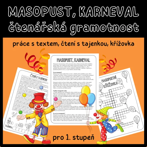 Masopust, karneval - čtenářská gramotnost 1