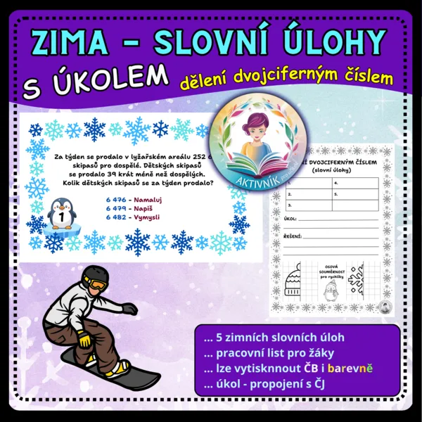 ZIMA - DĚLENÍ DVOJCIFERNÝM ČÍSLEM 1