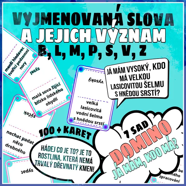 Významy slov vyjmenovaných - DOMINO - Já mám, kdo má? 1