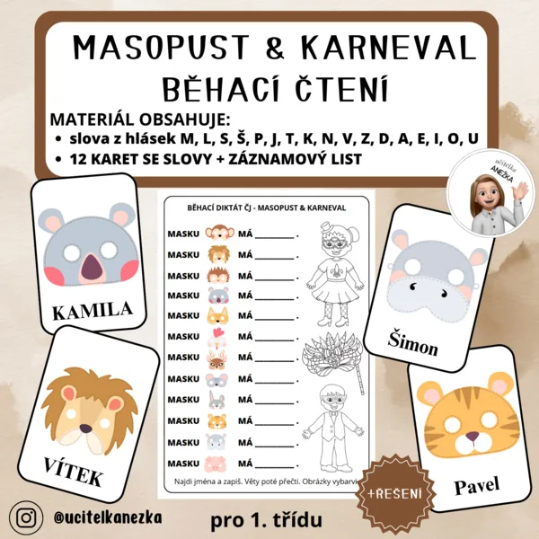 BĚHACÍ ČTENÍ - MASOPUST & KARNEVAL (1. třída) 1