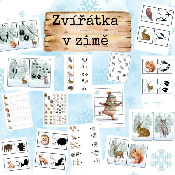 ❄️🐗ZVÍŘÁTKA V ZIMĚ 🦡❄️🪵 1