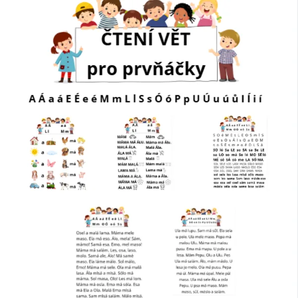 Čtení prvních vět pro prvňáčky (hra s kartičky) 1