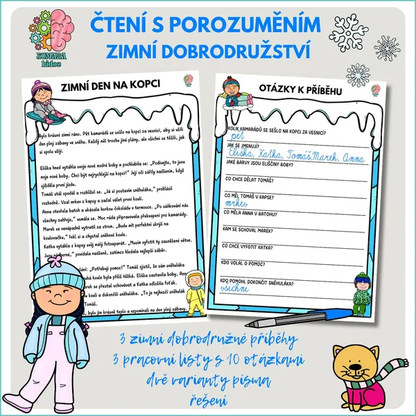 Čtení s porozuměním - zimní dobrodružství 1
