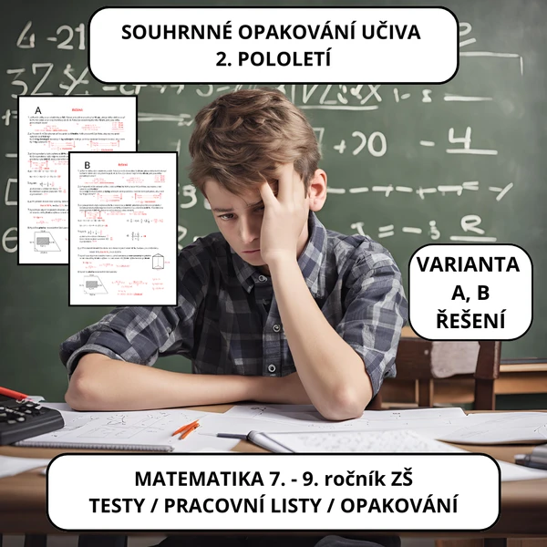 MATEMATIKA: Pololetní písemná práce pro 7. ročník - verze A, B 1