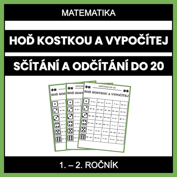 Hoď kostkou a vypočítej (počítání do 20) 1