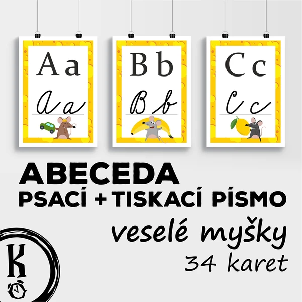 Abeceda psací + tiskací písmo veselé myšky 1