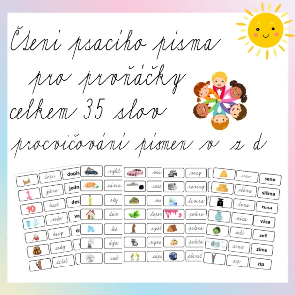 Čtení psacího písma pro prvňáčky 1