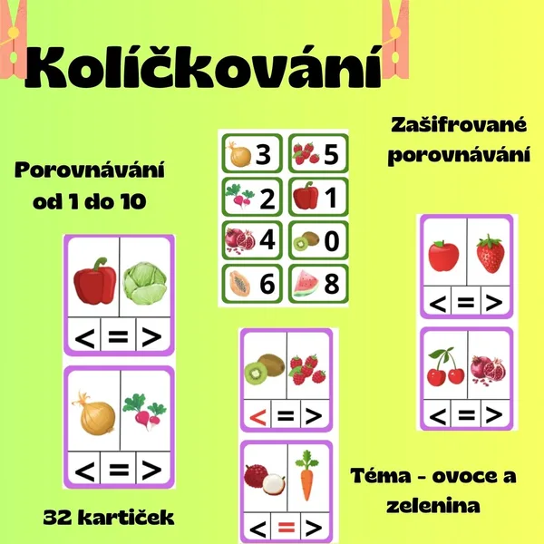 Kolíčkování - porovnávání čísel 1