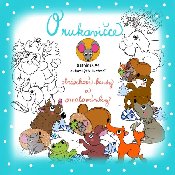 O rukavičce - obrázkové karty a omalovánky 1