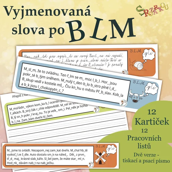 Vyjmenovaná slova po B, L, M – opakování S Rozárkou 1