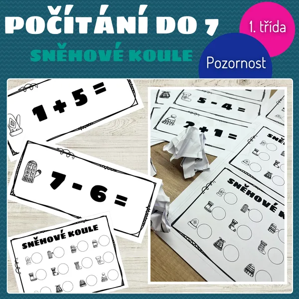 Sněhové koule - počítání do 7 1