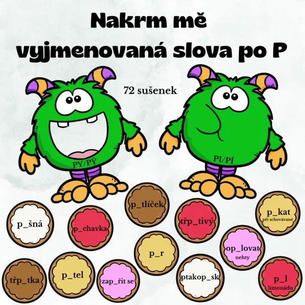 Nakrm příšerku - vyjmenovaná slova po P 1