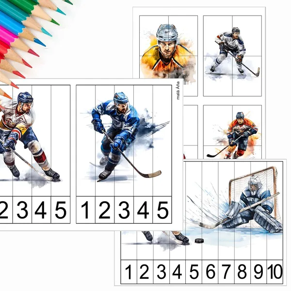 HOKEJ - počítání a puzzle pro nejmenší 1