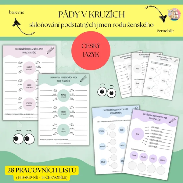 Pády v kruzích - skloňování podstatných jmen rodu ženského 1