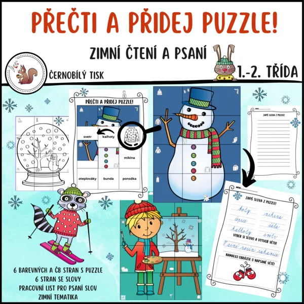 Přečti a přidej puzzle! ZIMA 1