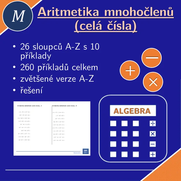 Aritmetika mnohočlenů (celá čísla) | matematika | algebra | 26 sloupců 1