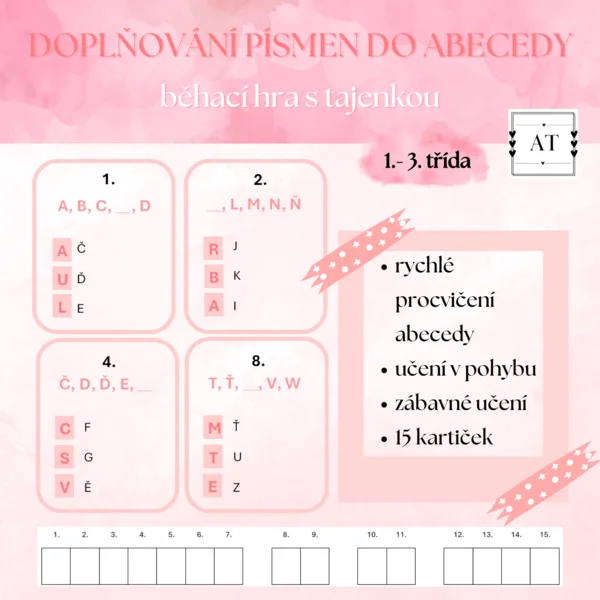 Doplňování písmen do abecedy 1
