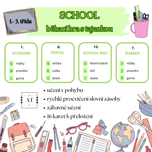 School - běhací hra s tajenkou 1