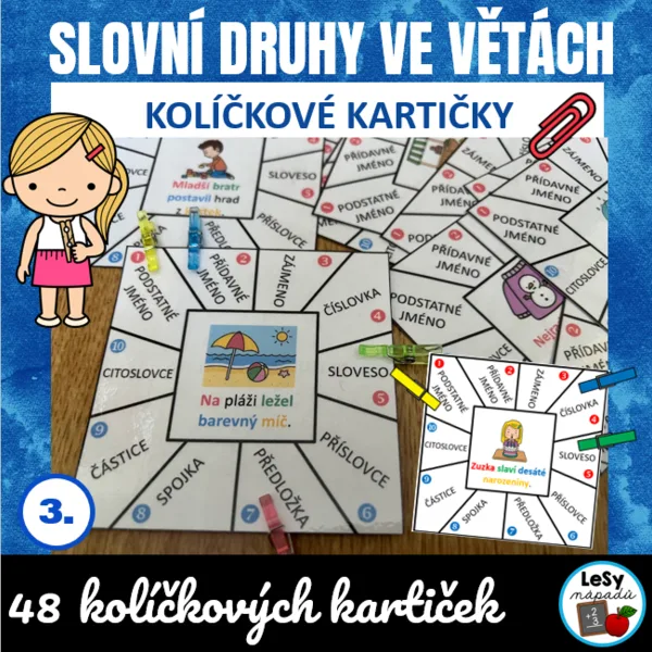 Slovní druhy ve větách - kolíčkovky 1