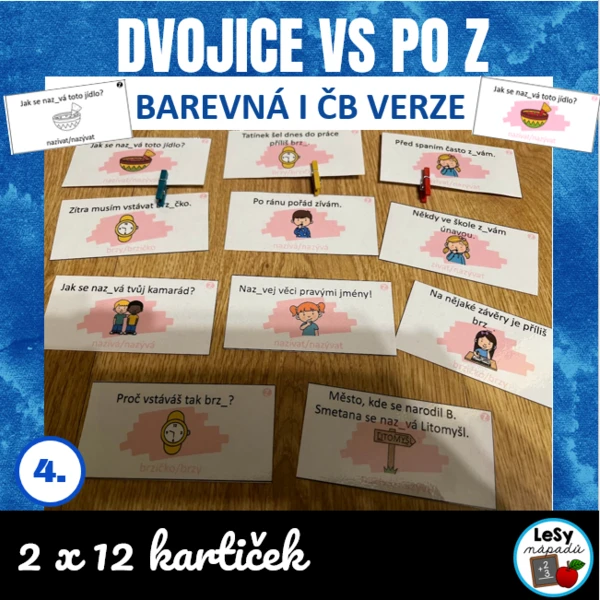 Dvojice Vs po Z ve větách - kolíčkování 1