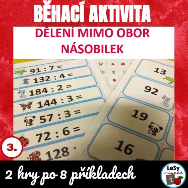 Dělení mimo obor násobilek - běhací aktivita 1