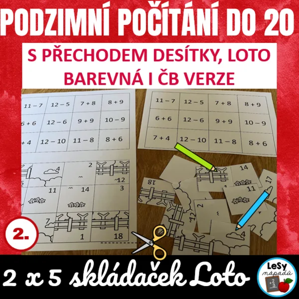 Podzimní loto - počítání do 20 s přechodem  1