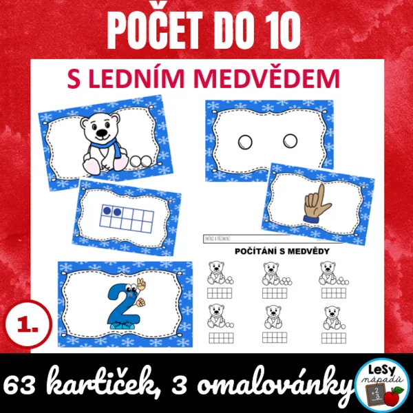 Počet do 10 s ledním medvědem - přiřazování 1
