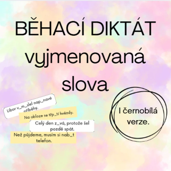 Běhací diktát - vyjmenovaná slova  1