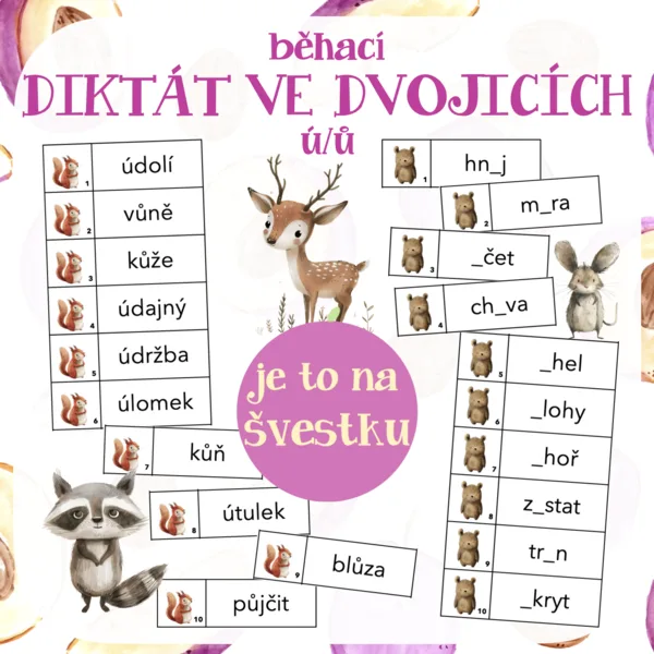 běhací DIKTÁT VE DVOJICÍCH nebo samostatně - ú/ů 1