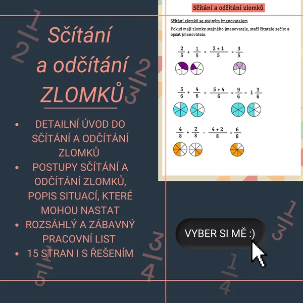 Sčítání a odčítání zlomků 1