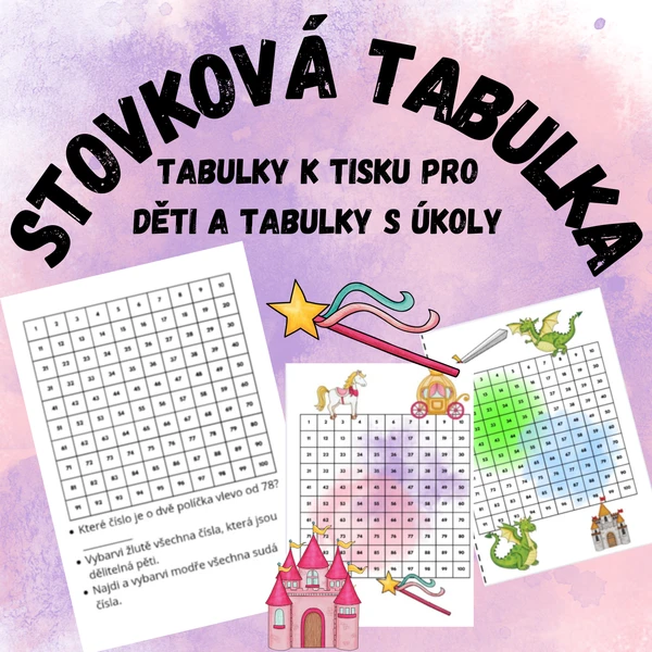 Stovková tabulka - úkoly a tabulky pro děti 1
