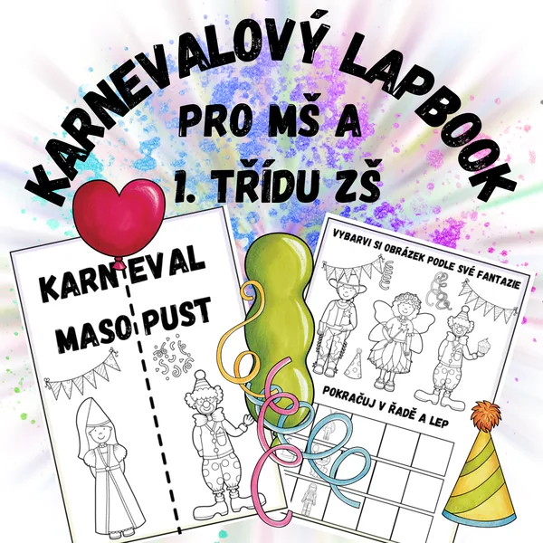 Karnevalový (masopustní) lapbook pro MŠ a 1. třídu ZŠ 1