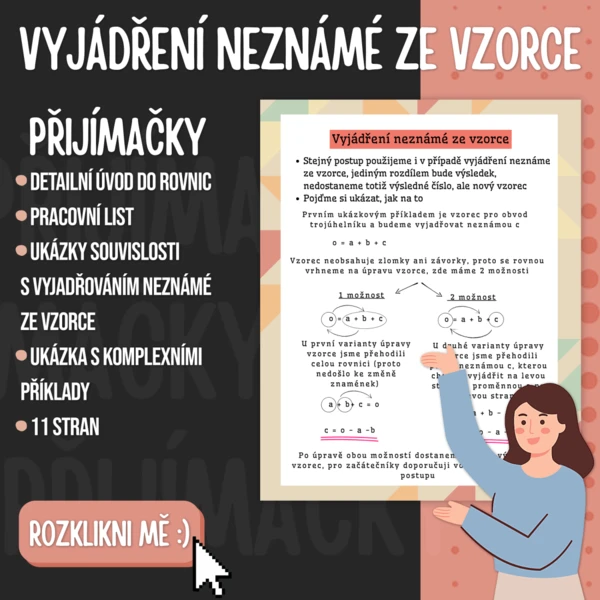 Vyjádření ze vzorce - přijímačky 1