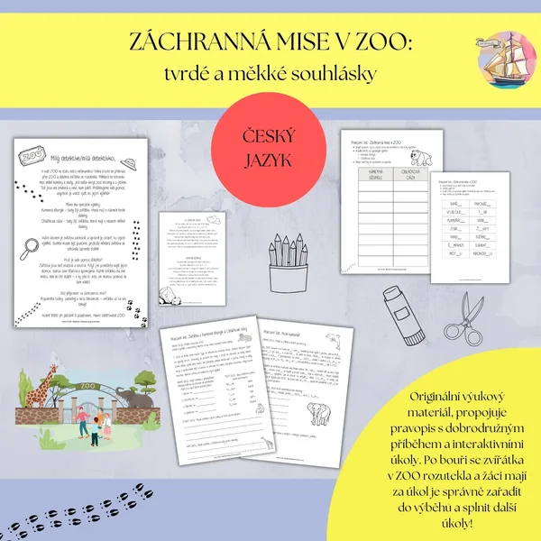 Záchranná mise v ZOO: tvrdé a měkké souhlásky / slabiky 1