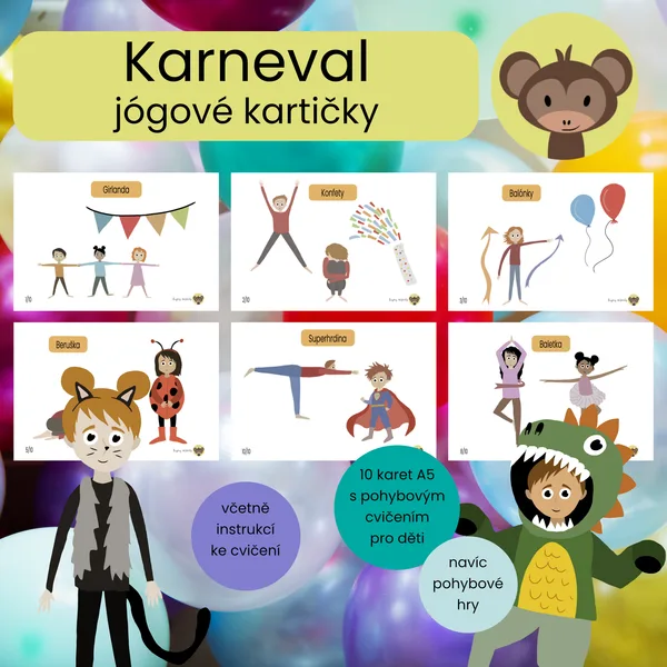 Karneval - jógové kartičky  1