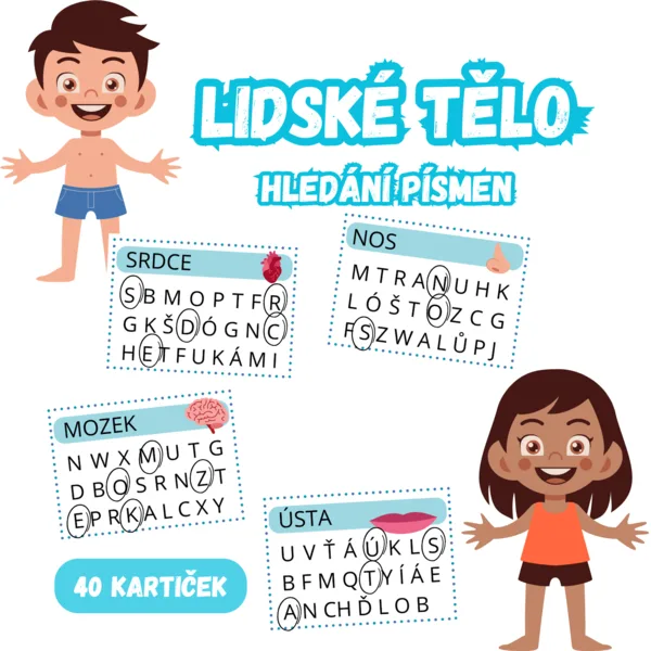 LIDSKÉ TĚLO - hledání písmen 1