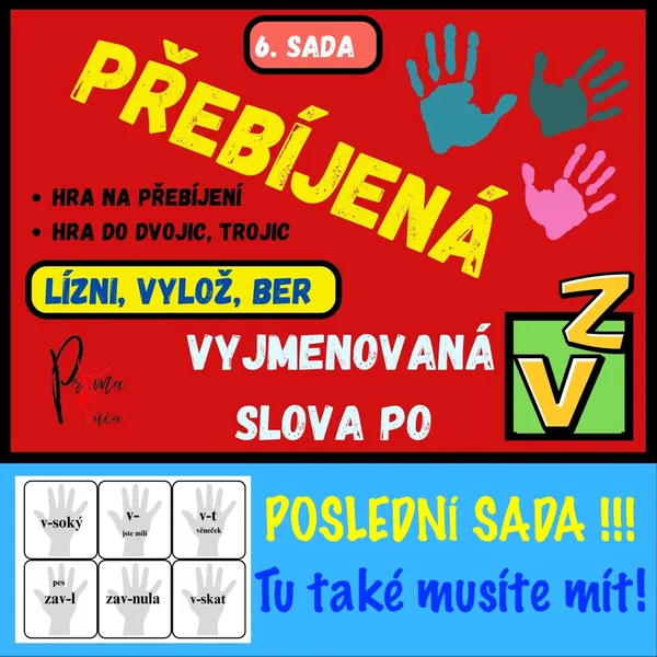 VYJMENOVANÁ SLOVA PO V,Z - HRA DO DVOJIC, TROJIC - PŘEBÍJENÁ 1